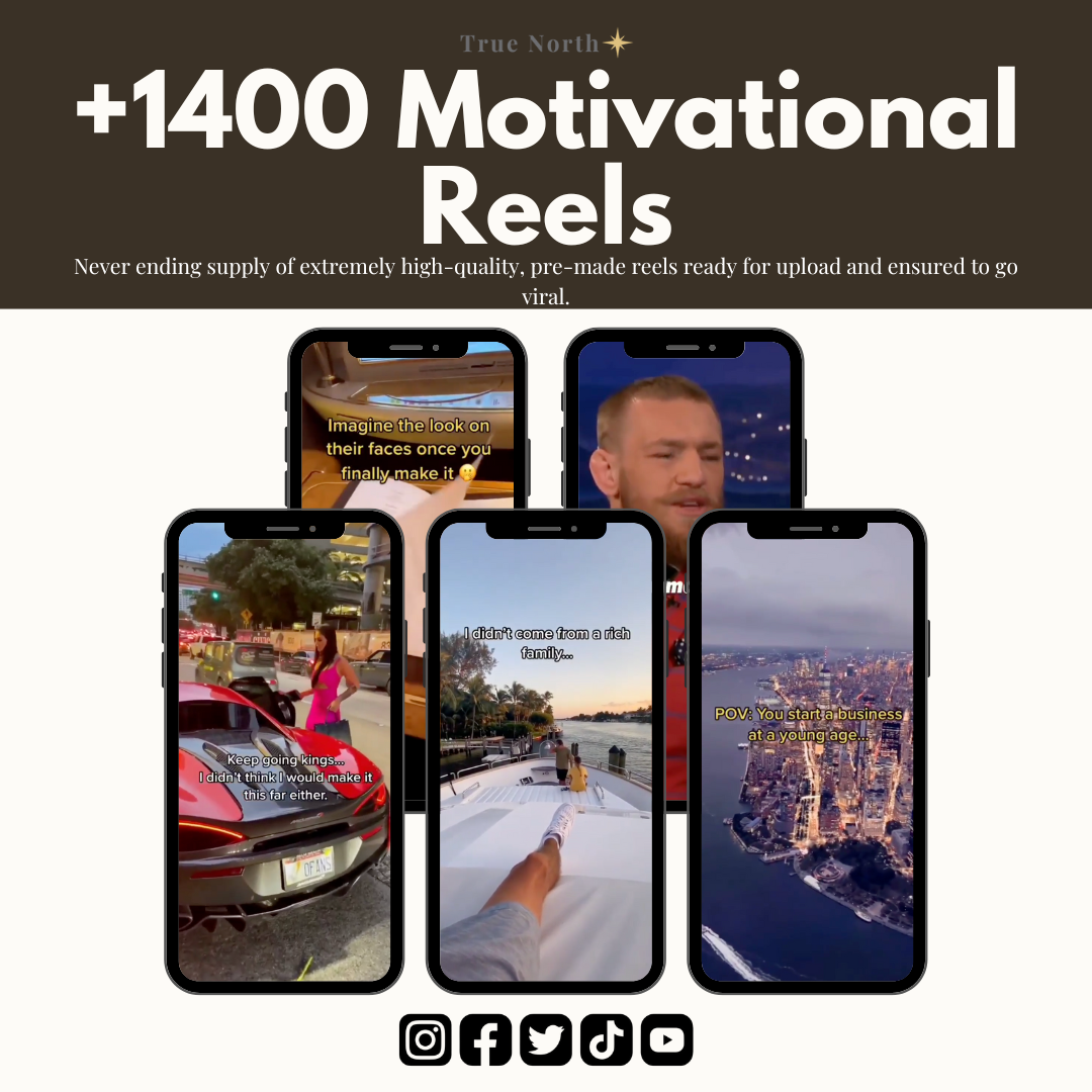 +1400 Motivational Reels - High Impact Viral Content